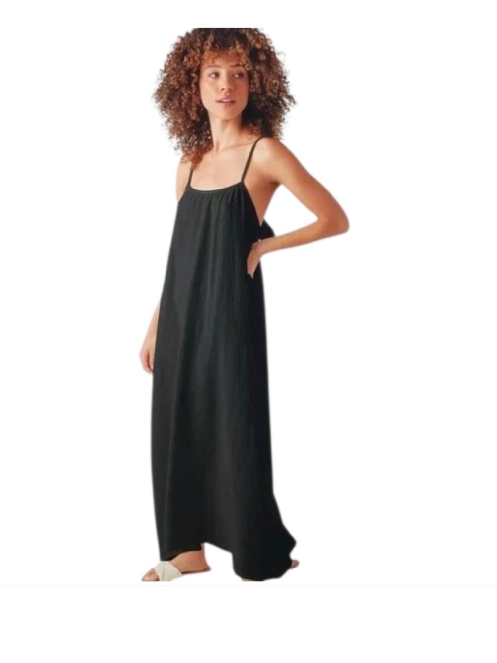 Sol Angeles Black Maxi Gauze Dress